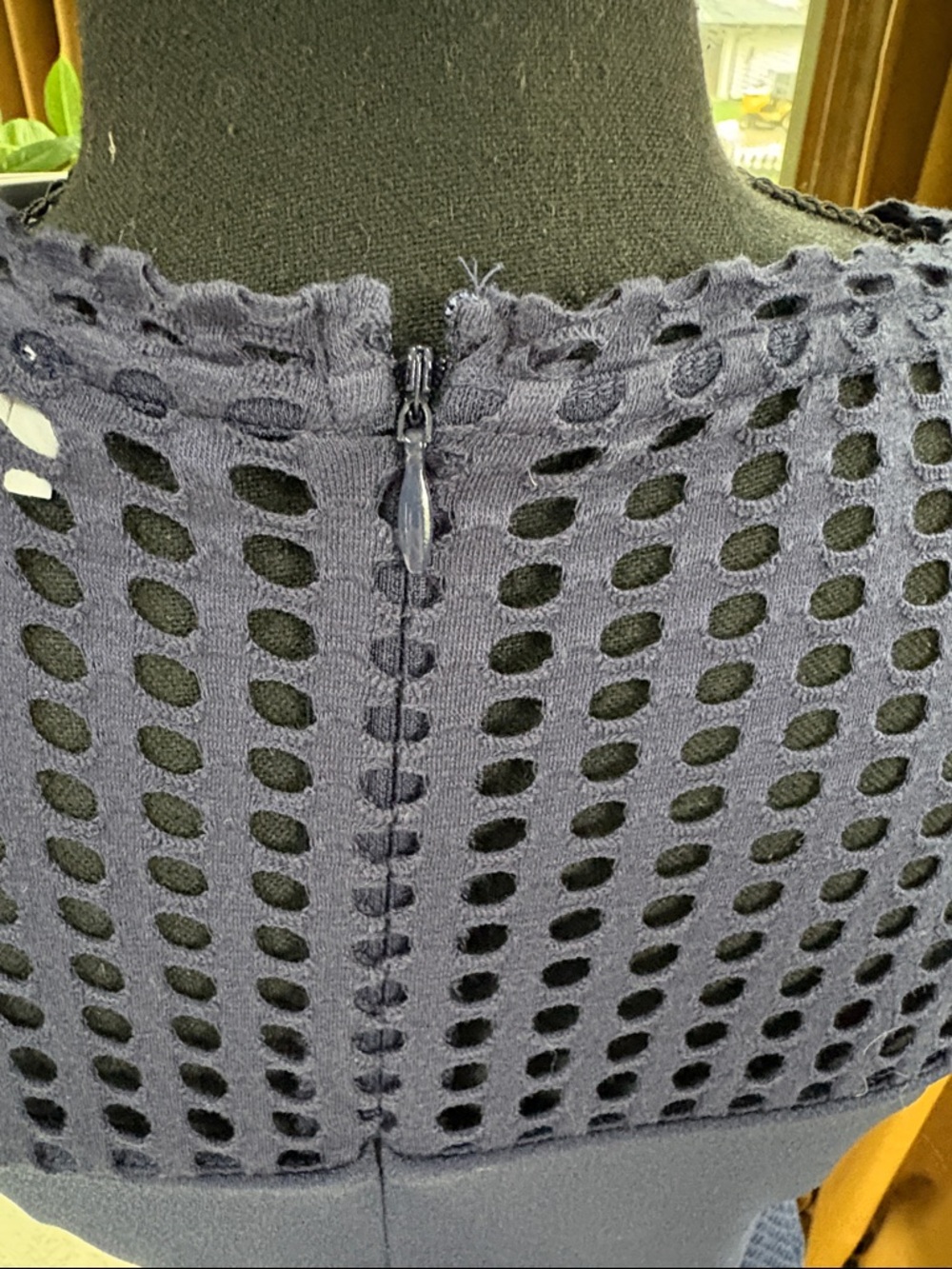 MICHAEL Michael Kors Navy Blue Eyelet-Detail Midi Dress - Picture 5 of 7